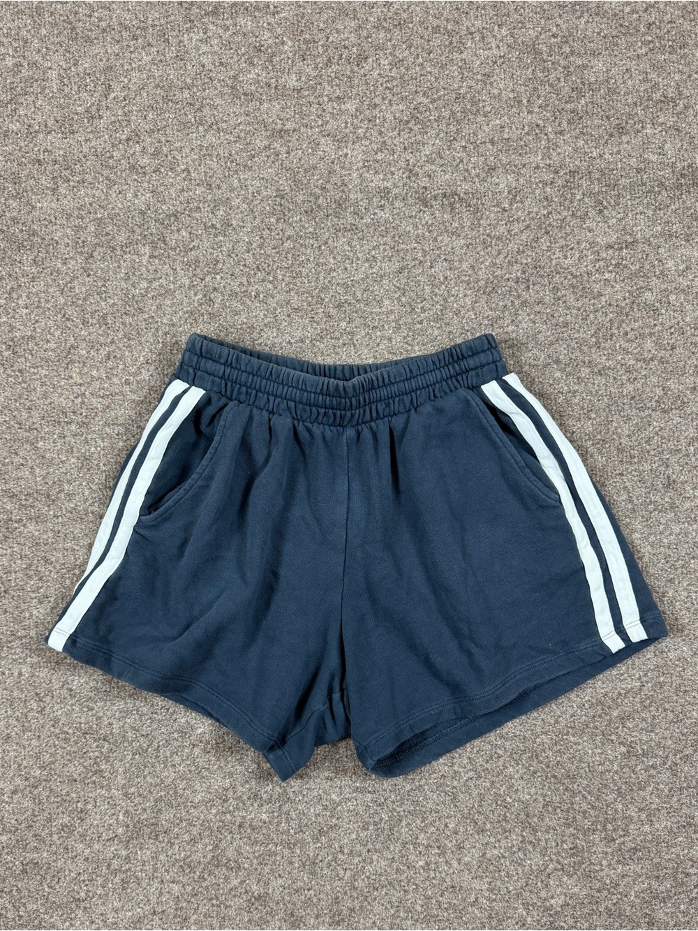 Old Navy Blue Drawstring High Rise Shorts Women’s XS Side Stripe Terry Athletic